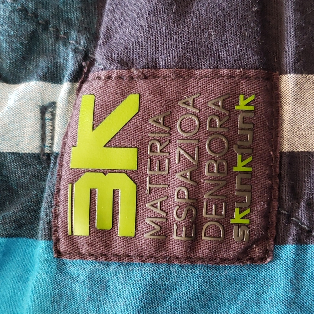 Skunkfunk Frantxoa 100% Cotton Blue/Green Shorts Size 34 - Picture 9 of 14